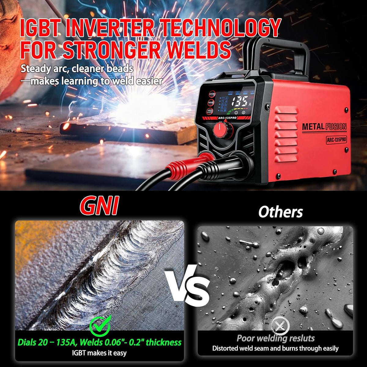 ARC-135PRO arc control and welder specifications