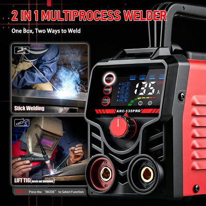 ARC-135PRO stick and Lift TIG welding modes